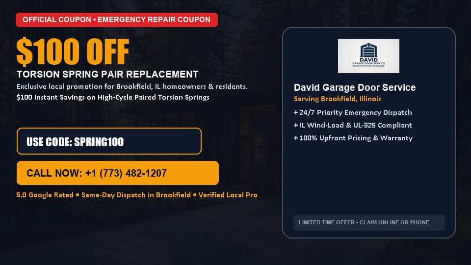 David Garage Door Service $100 OFF Dual Torsion Spring Replacement